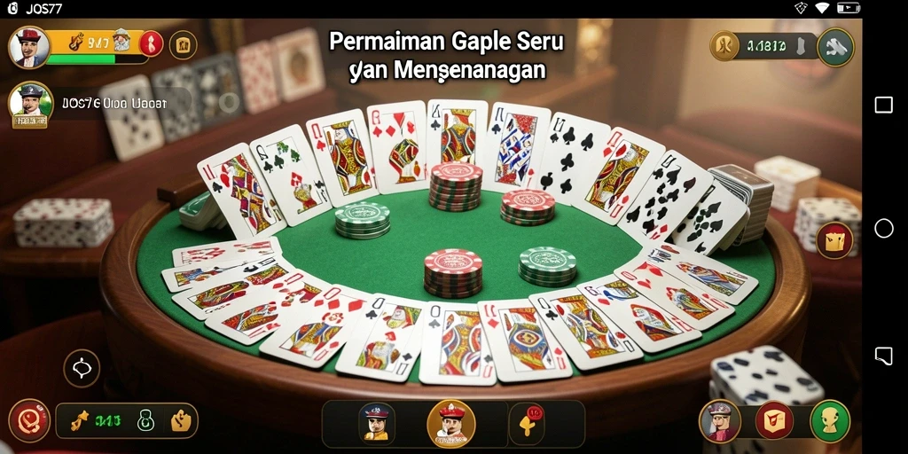 Screenshot gameplay JOS77 menampilkan momen seru bermain Gaple.