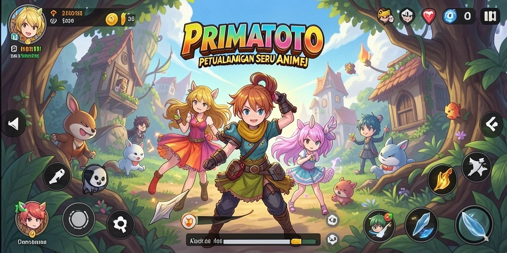 Screenshot gameplay seru PRIMATOTO dengan karakter beraksi.