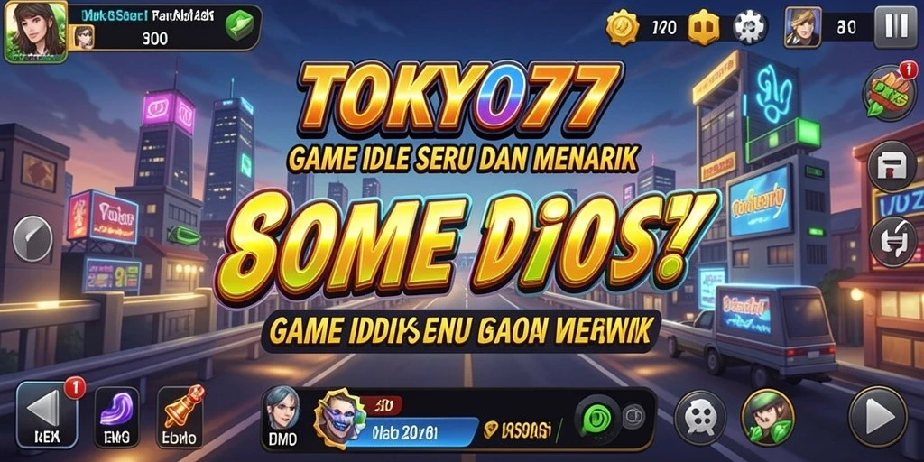 Tampilan gameplay TOKYO77 yang menarik dan penuh warna.